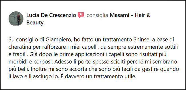 Ricostruzione Capelli: testimonianza per capelli sottili e fragili