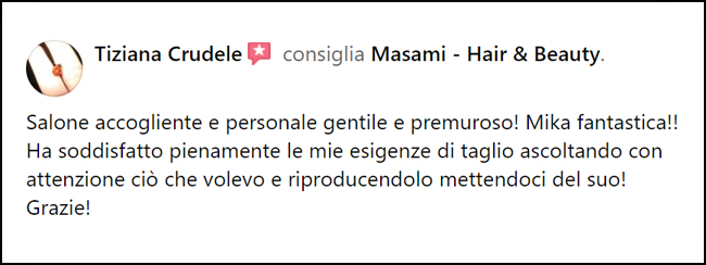 Taglio Donna Bari: testimonianza taglio capelli asciutti