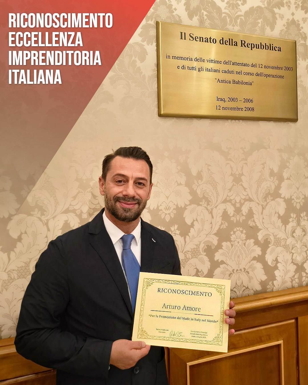 masami arturo amore parrucchiere premio riconoscimento valore delle eccellenze italiane nel mondo senato 2026